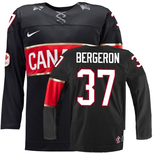 Olympic Hockey Patrice Bergeron Authentic Herren Schwarz – Team Canada #37 3rd 2014